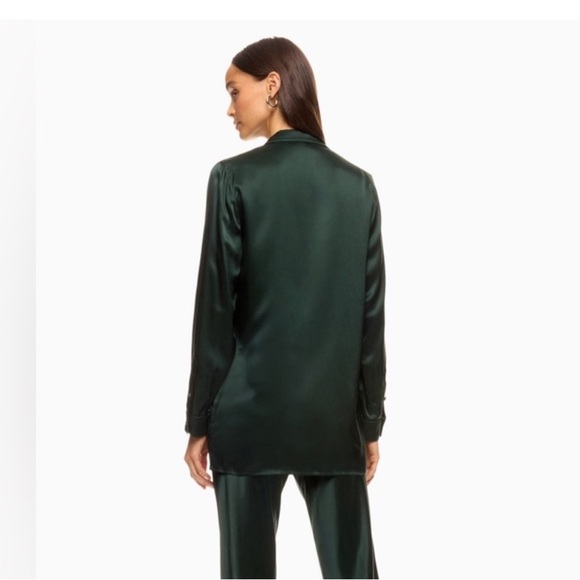 Silk Laundry Forest Green Relaxed Blazer - Picture 2 of 6